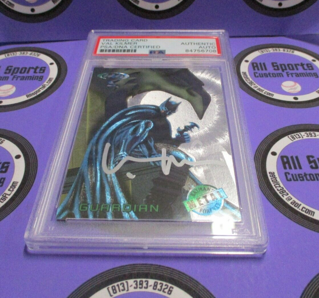 Val Kilmer Autographed Signed Fleer Metal DC Batman Card #34 PSA Slab #84756708