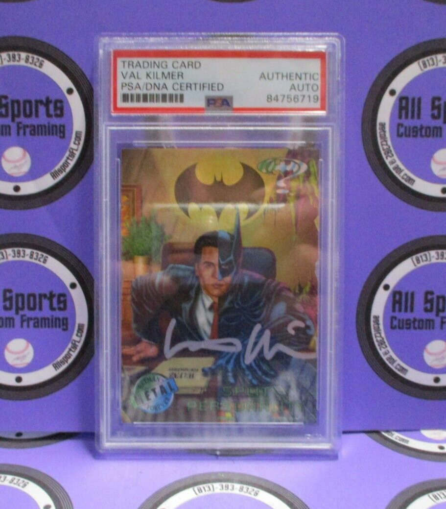 Val Kilmer Autographed Signed Fleer Metal DC Batman Card #51 PSA Slab #84756719