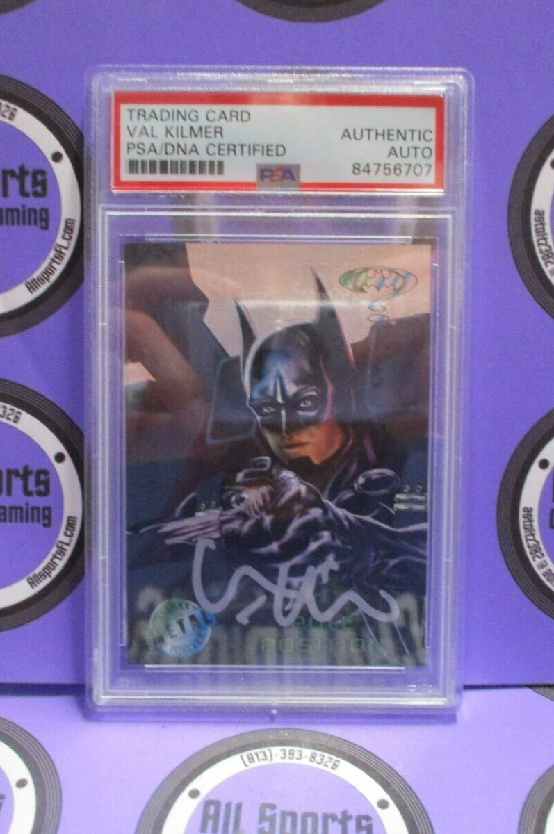 Val Kilmer Autographed Signed Fleer Metal DC Batman Card #33 PSA Slab #84756707