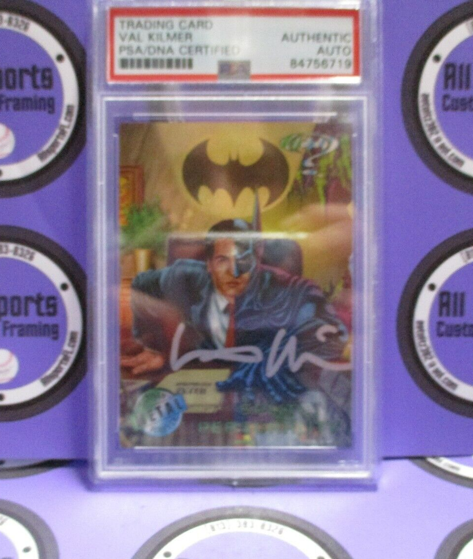 Val Kilmer Autographed Signed Fleer Metal DC Batman Card #51 PSA Slab #84756719