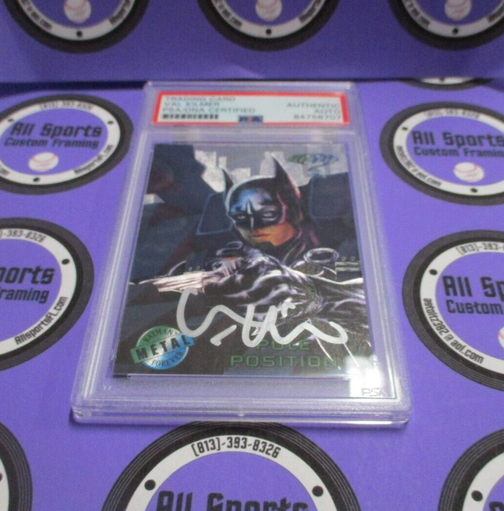 Val Kilmer Autographed Signed Fleer Metal DC Batman Card #33 PSA Slab #84756707