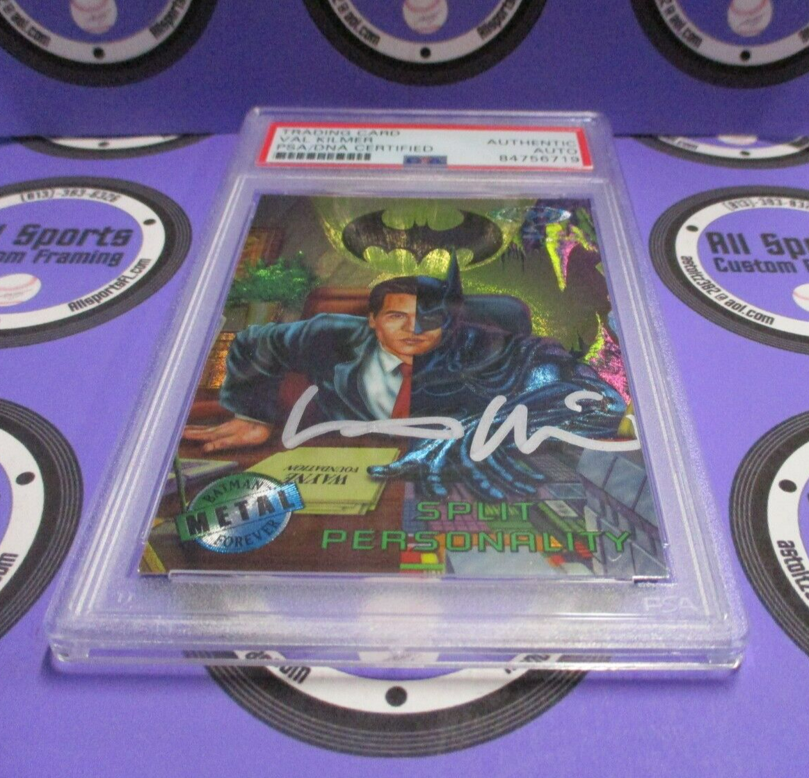 Val Kilmer Autographed Signed Fleer Metal DC Batman Card #51 PSA Slab #84756719