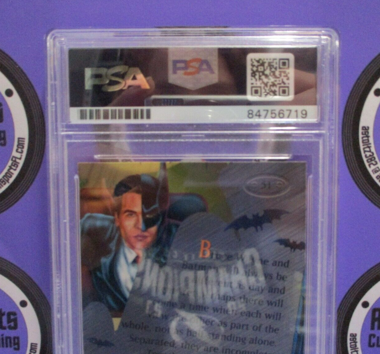 Val Kilmer Autographed Signed Fleer Metal DC Batman Card #51 PSA Slab #84756719