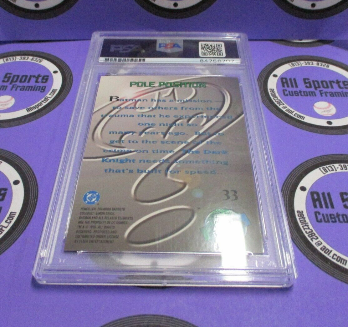 Val Kilmer Autographed Signed Fleer Metal DC Batman Card #33 PSA Slab #84756707