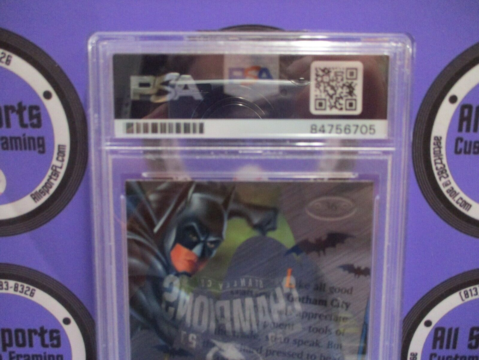 Val Kilmer Autographed Signed Fleer Metal DC Batman Card #36 PSA Slab #84756705