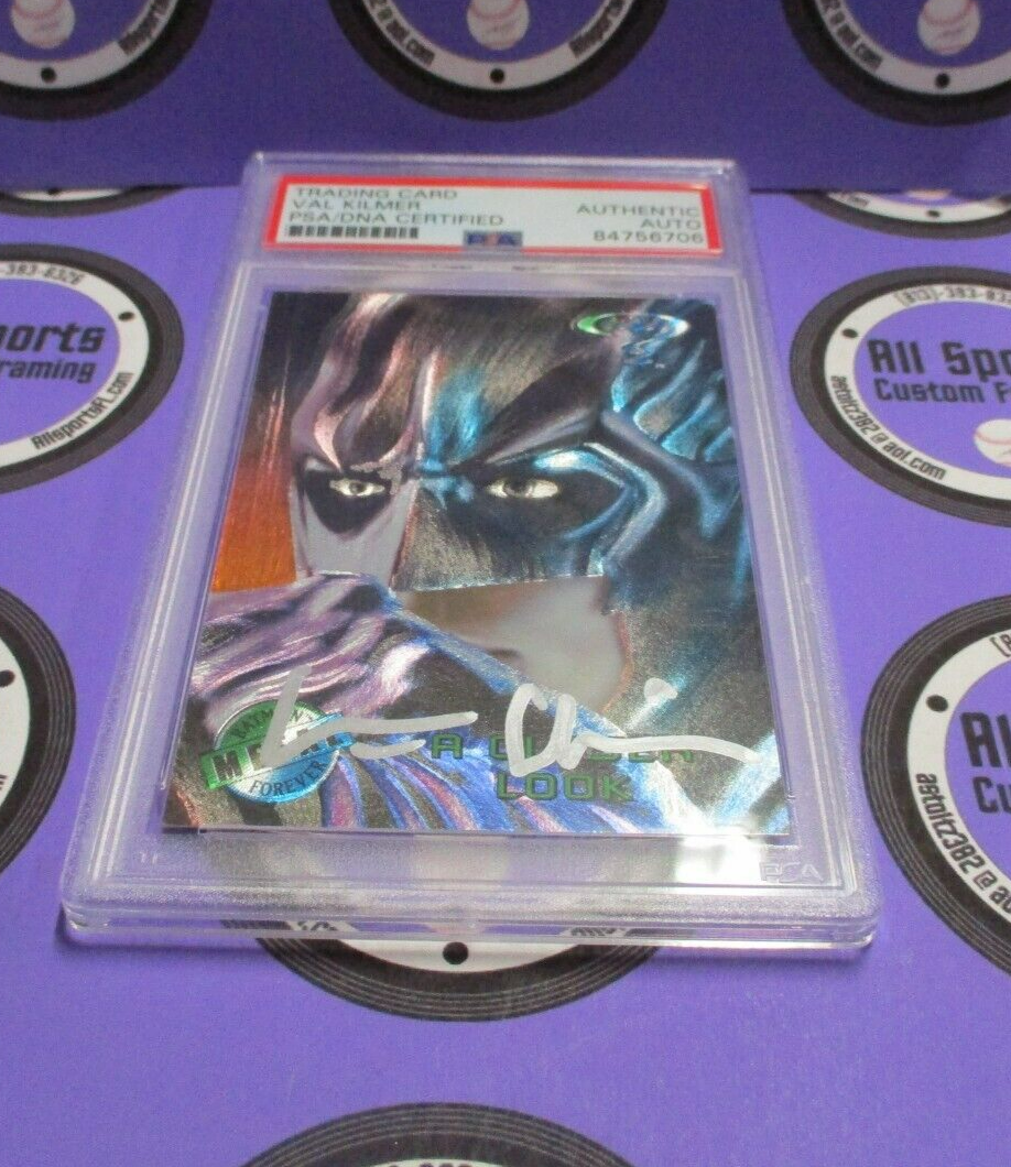 Val Kilmer Autographed Signed Fleer Metal DC Batman Card PSA Slab #84756706