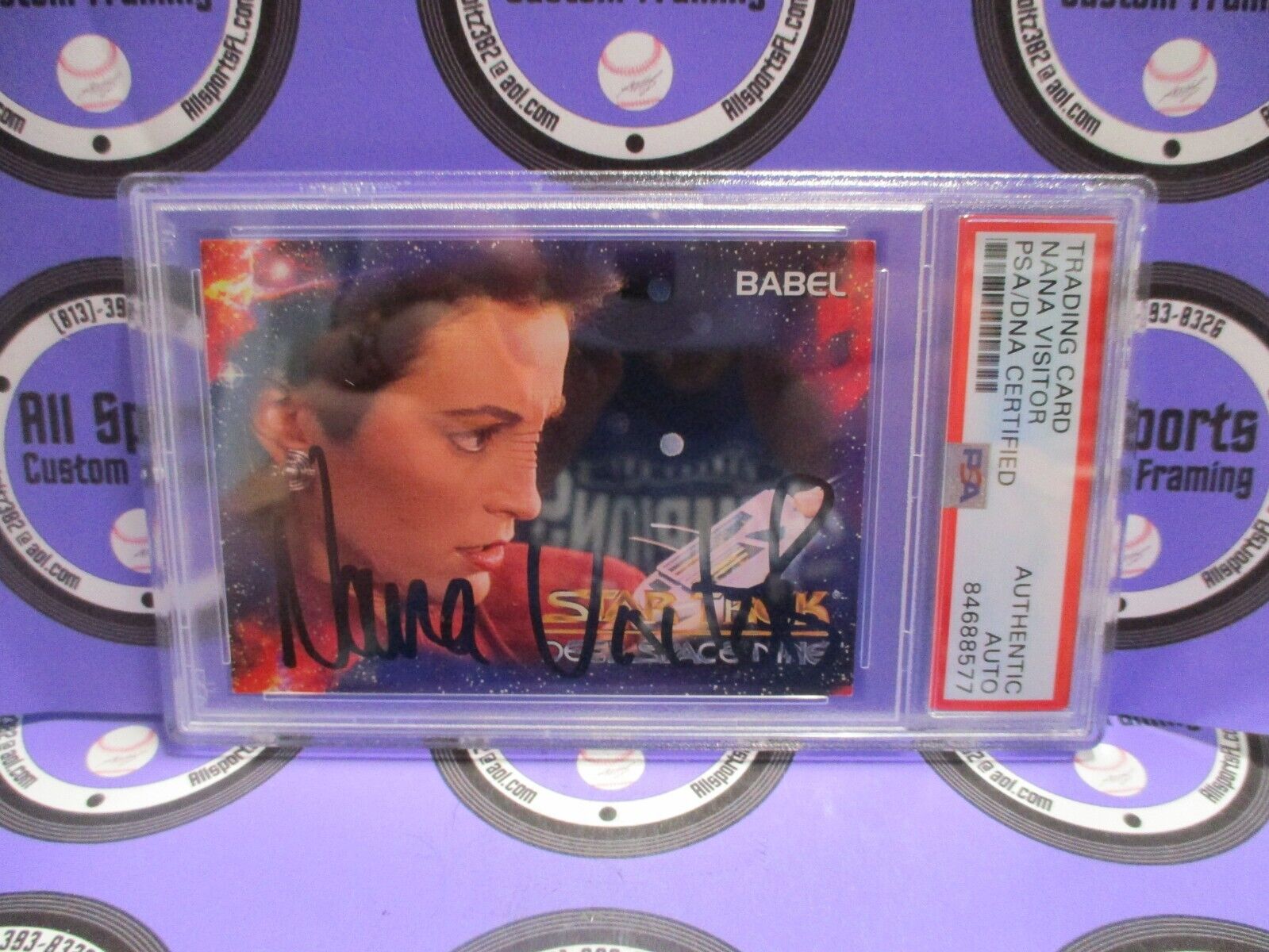 Nana Visitor Autographed Signed 1993 Skybox Deep Space Nine Card PSA Slab