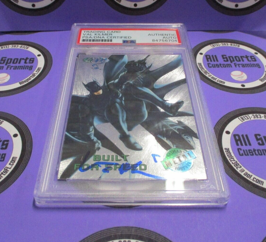 Val Kilmer Autographed Signed Fleer Metal DC Batman Card PSA Slab #84756704