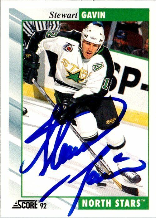 Stewart Gavin Dallas Stars Hand Signed 1992-93 Score Hockey Card #117 NM