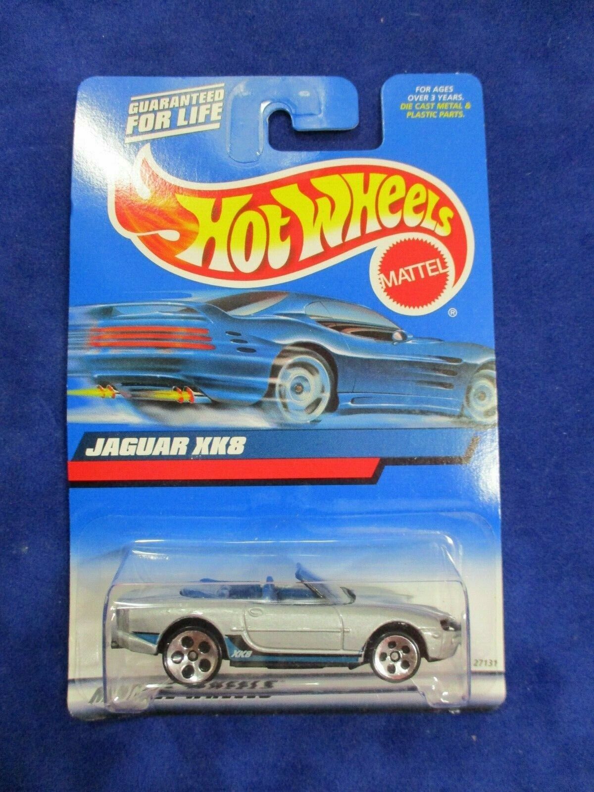 Hot Wheels Mattel Wheels Jaguar XK8 Silver Car with Blue Interior All Sports Custom Framing