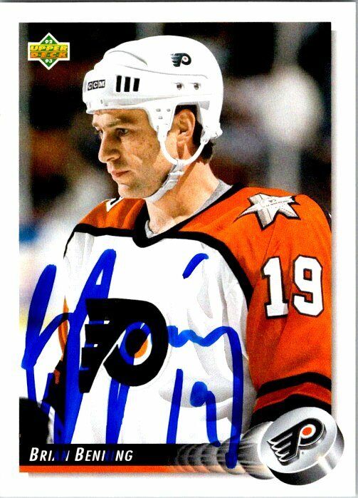 Brian Benning Philadelphia Flyers Hand Signed 1992-93 UD Card #301 in NM-MT