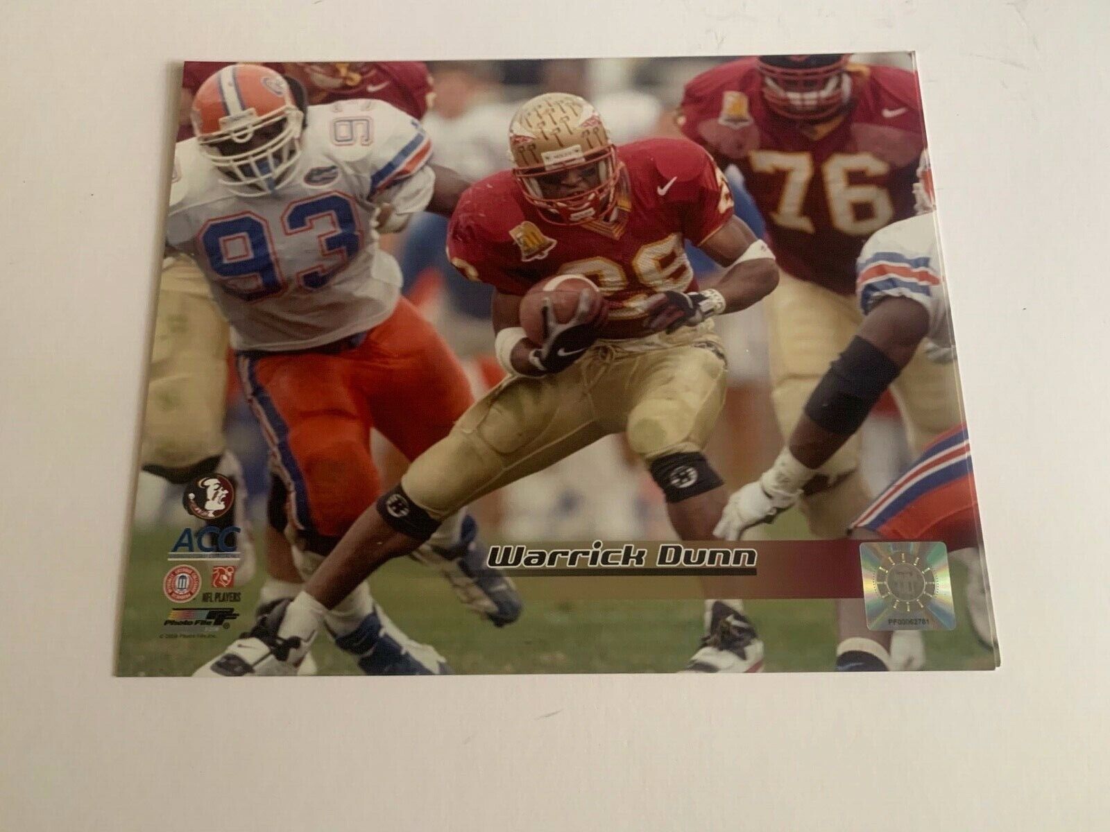 Warrick Dunn Florida State Seminoles 8x10 Color Photo with NFL Hologram