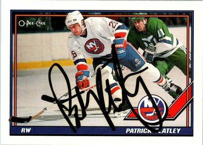 Patrick Flatley New York Islanders Hand Signed 1991-92 OPC Card #343 in NM-MT