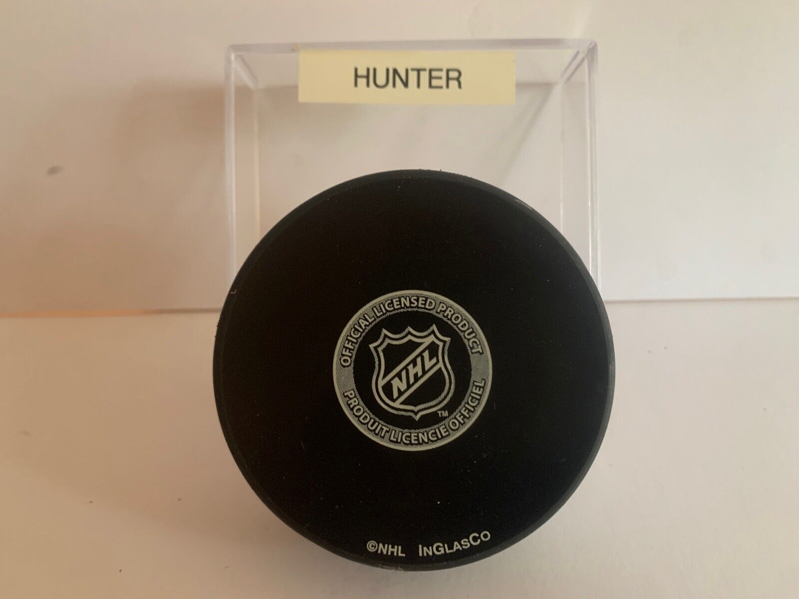 Trent Hunter Autographed Official NHL Hockey Puck New York Rangers Logo