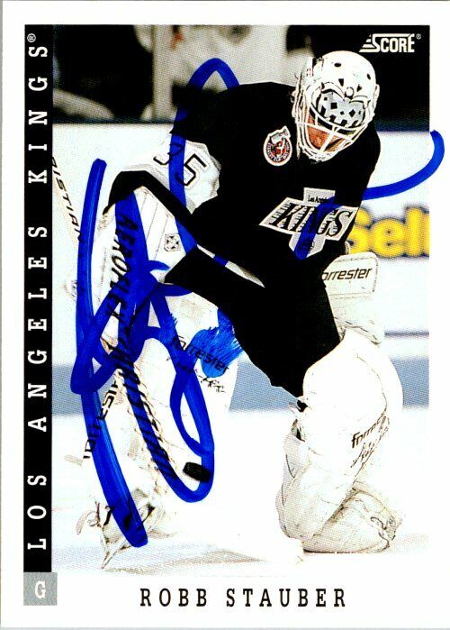 Robb Stauber Los Angeles Kings Hand Signed 1993-94 Score Hockey Card #346 NM-MT