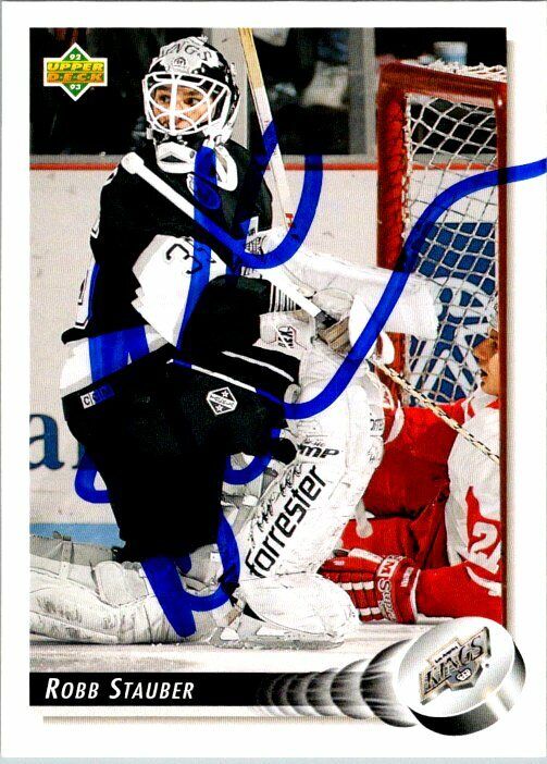 Robb Stauber Los Angeles Kings Hand Signed UD 1990-91 Hockey Card #495 NM-MT