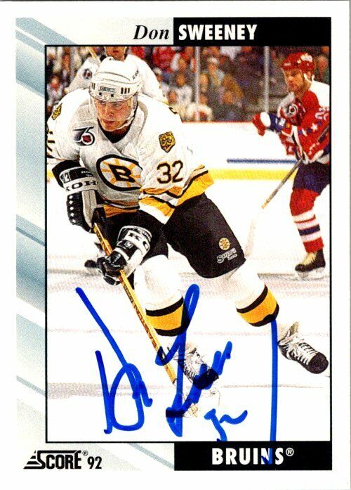 Don Sweeney Boston Bruins Hand Signed Score 1992-93  Hockey Card #186 NM-MT