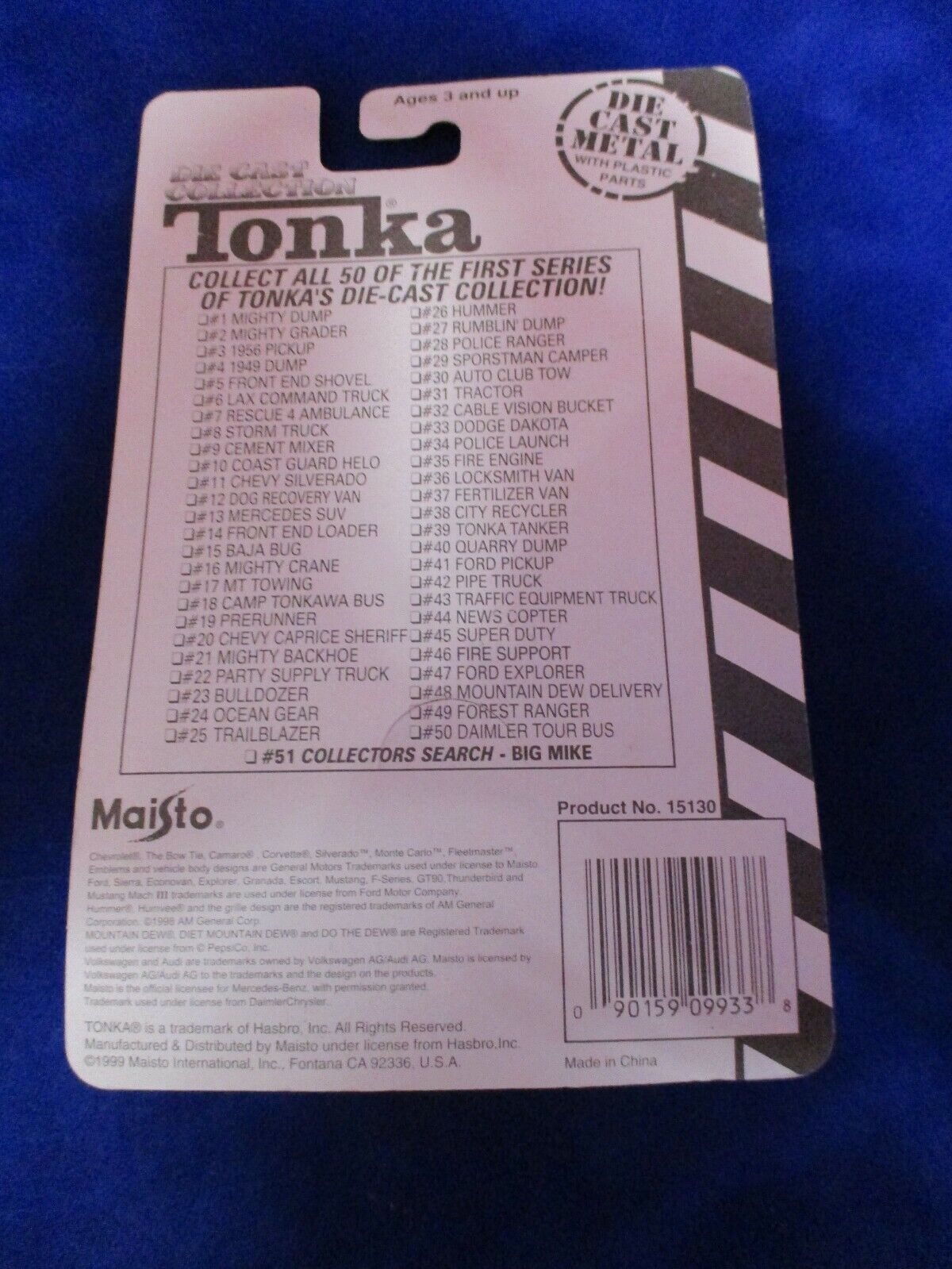 Tonka Die Cast Collection Police Launch #34/50