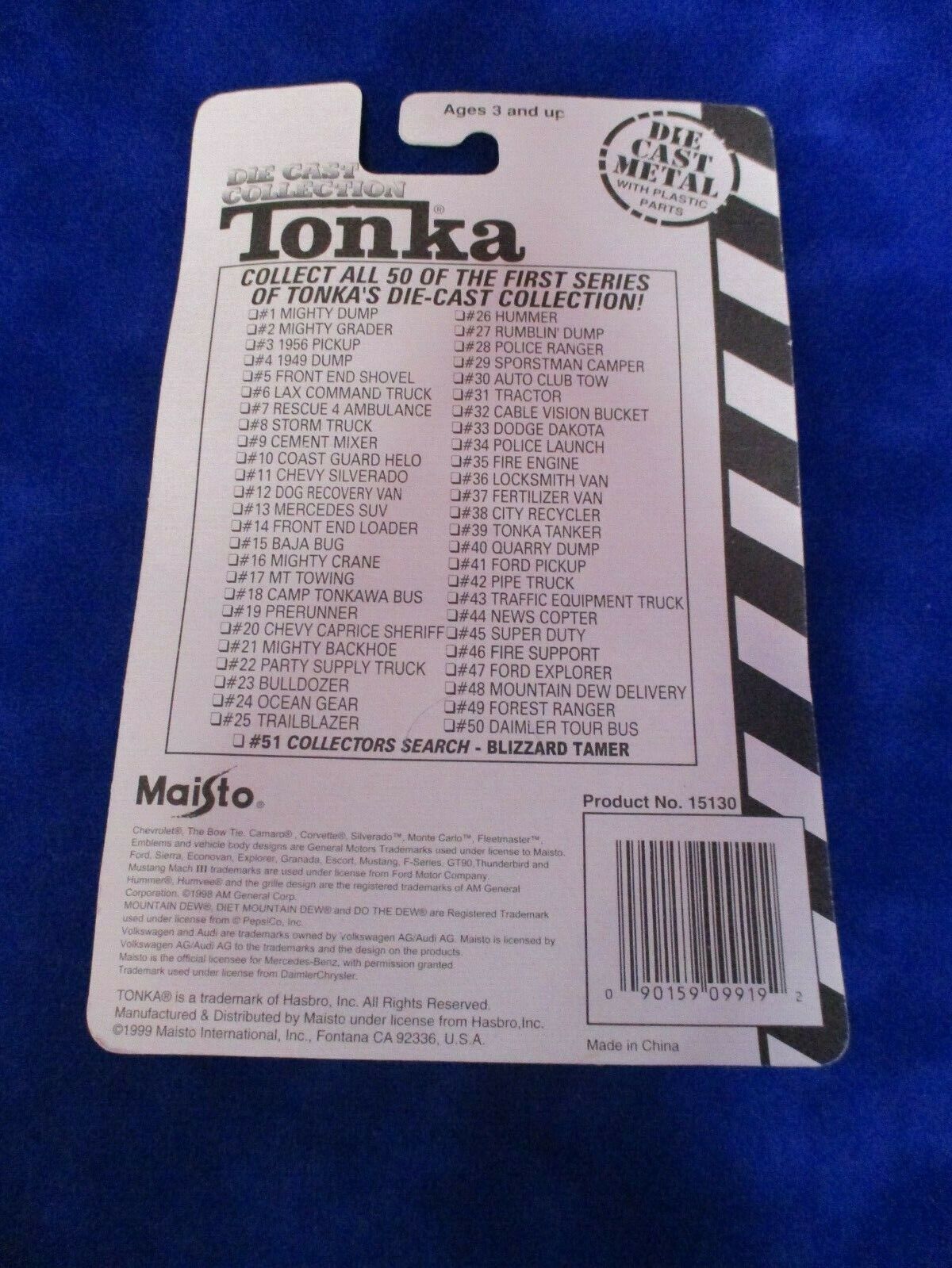 Tonka Die Cast Collection Mercedes SUV #13/50 Vehicles