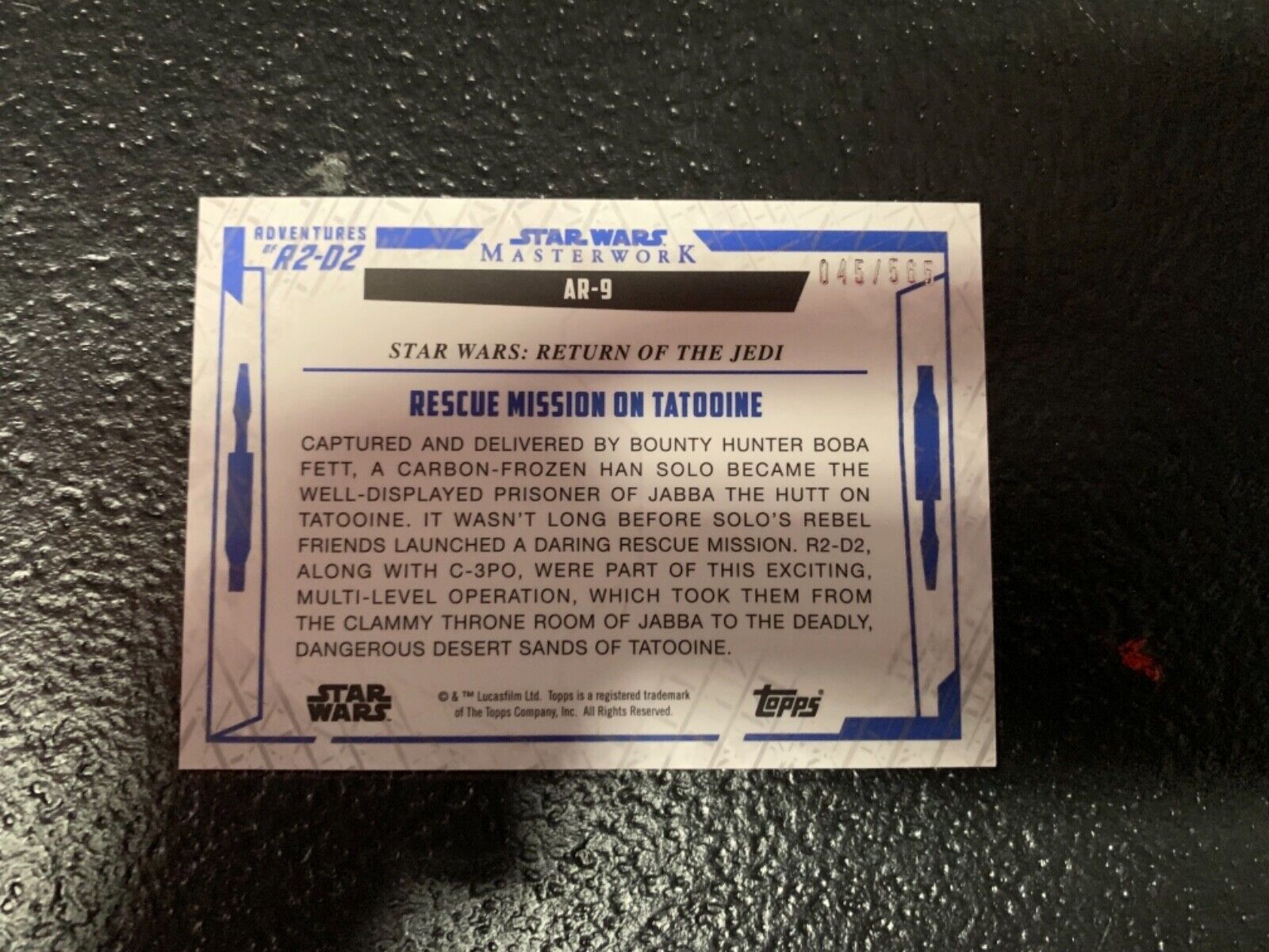 Topps 2017 Star Wars Masterworks Adventures R2-D2 #AR-9