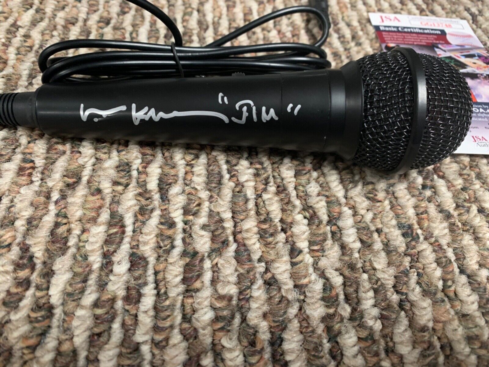 Val Kilmer Signed Wired Microphone Jim inscription Doors Actor JSA Celebrity