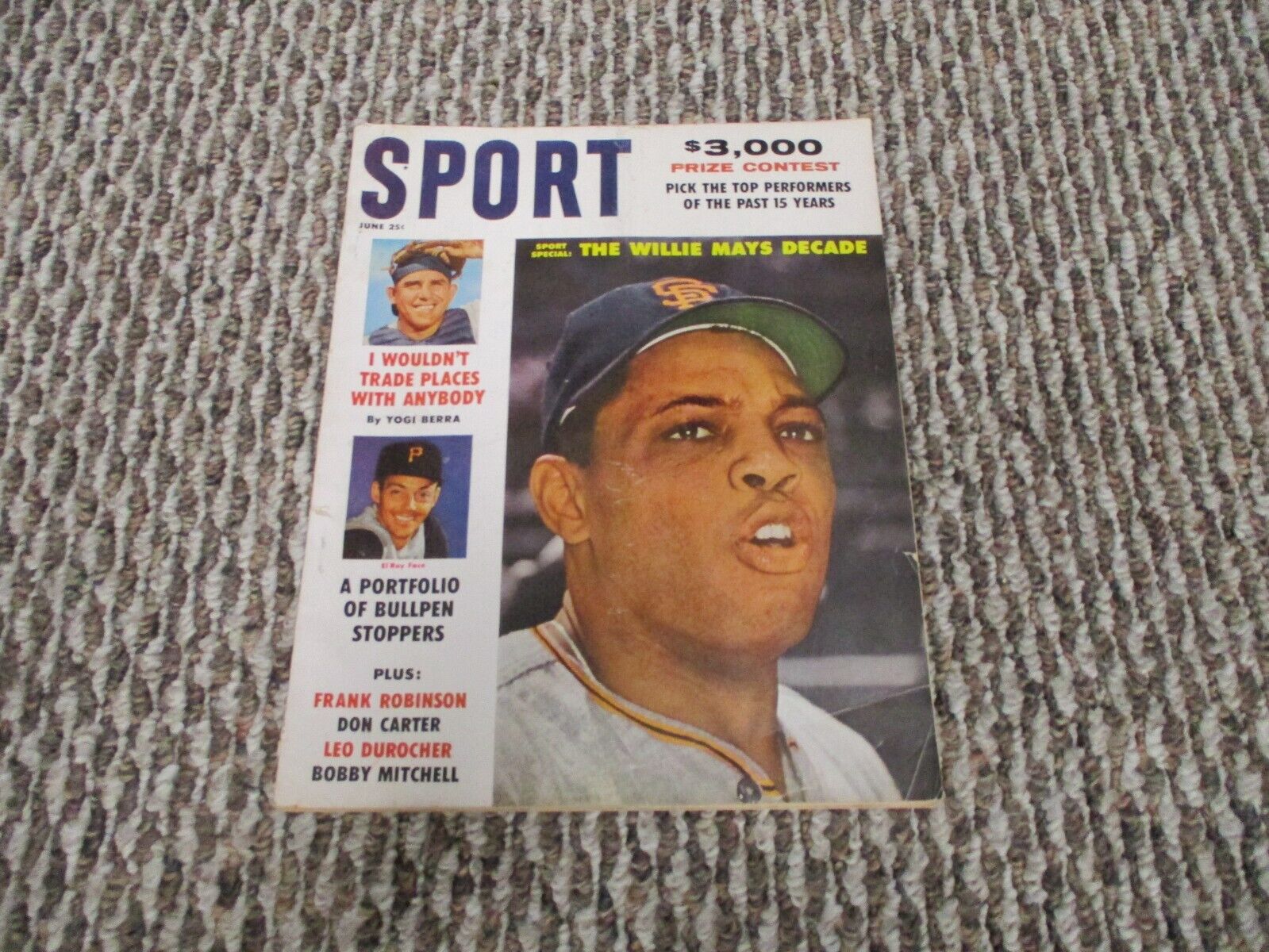 Sport  June 1961 Magazine Program Willie Mays cover Yogi Berra El Roy Face