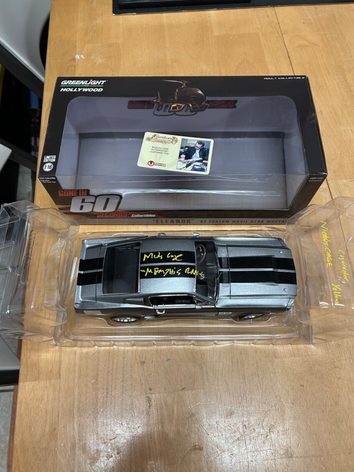 Nicolas Cage “Memphis Raines” Gone in 60 Seconds Signed Diecast Car Celebrity