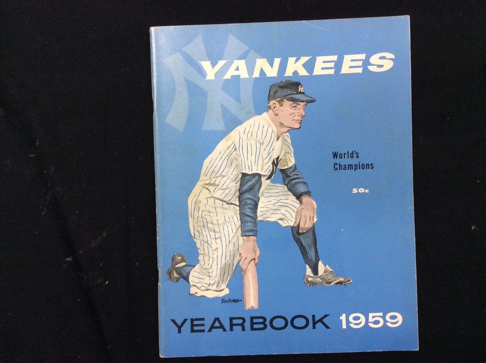 New York Yankees 1959 Yearbook blue cover Mickey Mantle