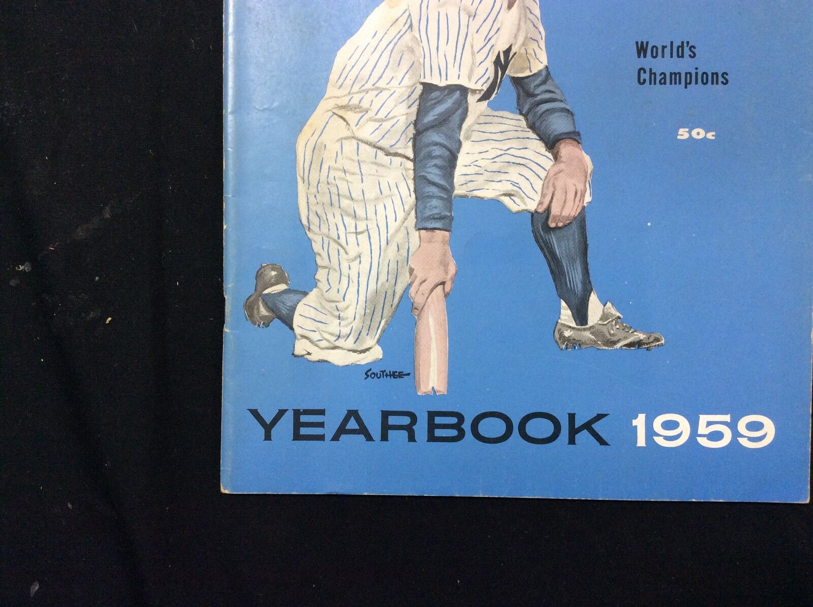 New York Yankees 1959 Yearbook blue cover Mickey Mantle