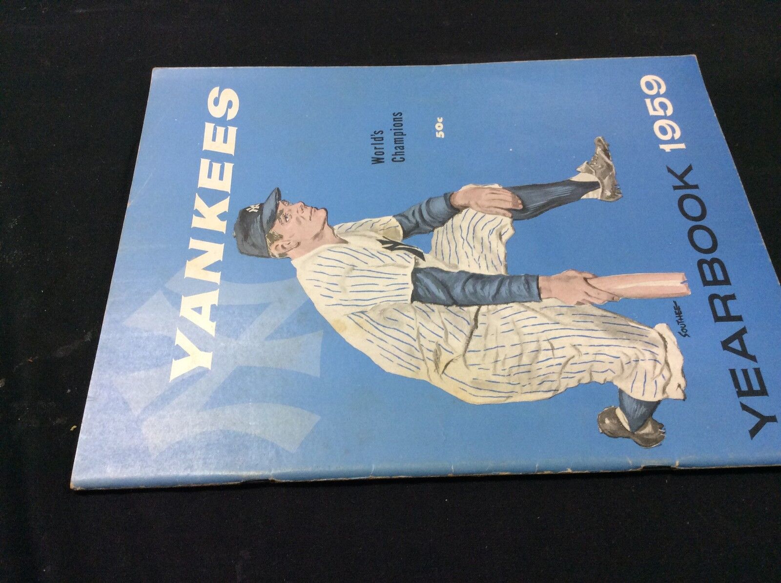 New York Yankees 1959 Yearbook blue cover Mickey Mantle