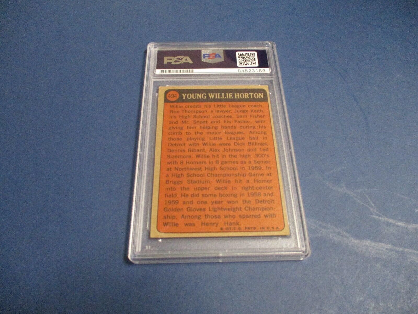 Willie Horton Tigers Autographed Signed 1972 Topps Card #494 PSA Slab #84523189