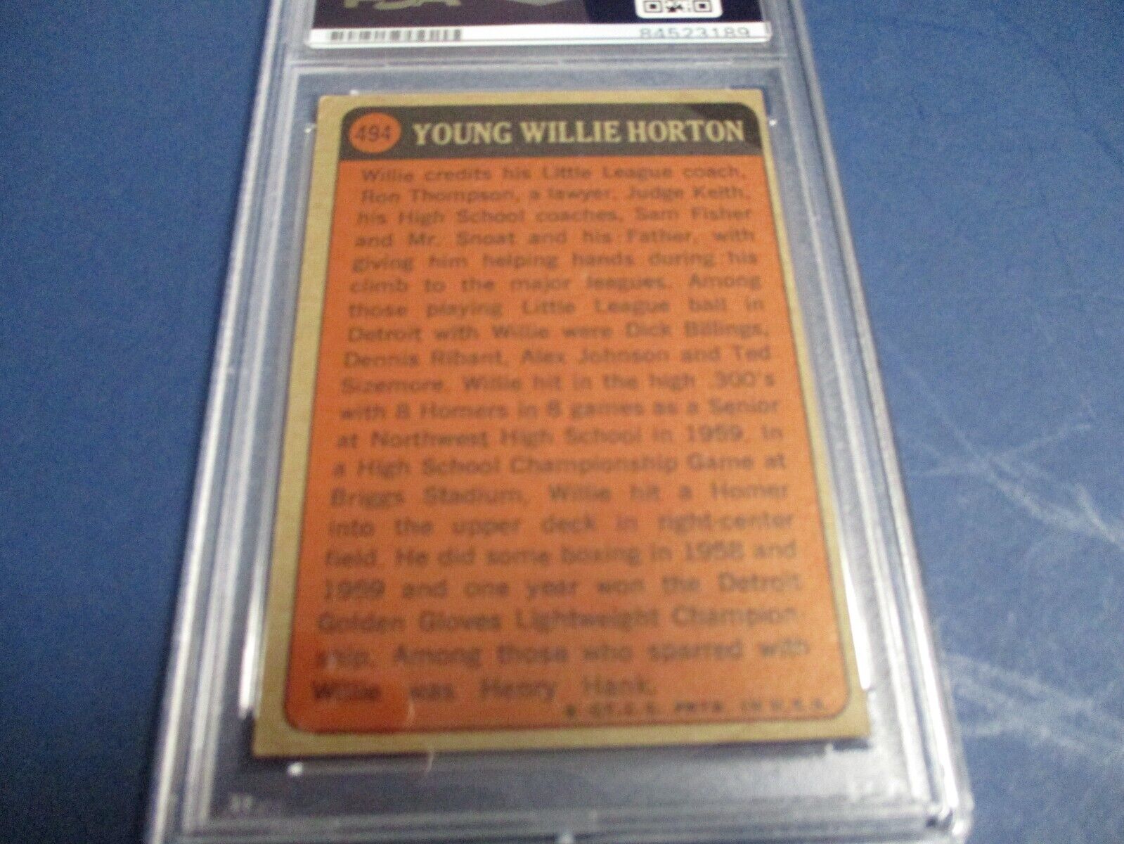 Willie Horton Tigers Autographed Signed 1972 Topps Card #494 PSA Slab #84523189