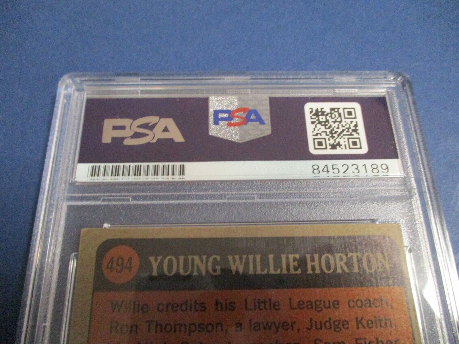 Willie Horton Tigers Autographed Signed 1972 Topps Card #494 PSA Slab #84523189