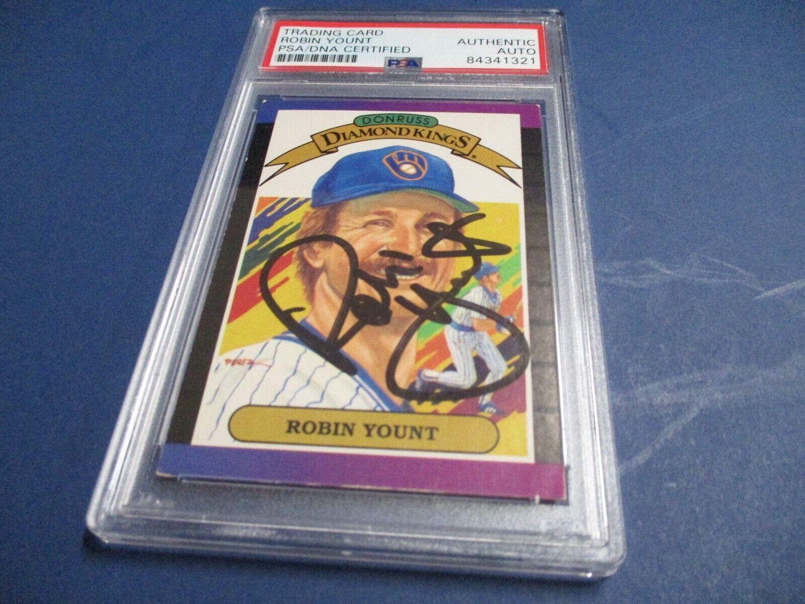 Robin Yount Autographed Signed 1988 Donruss Diamond King PSA Slab #84341321