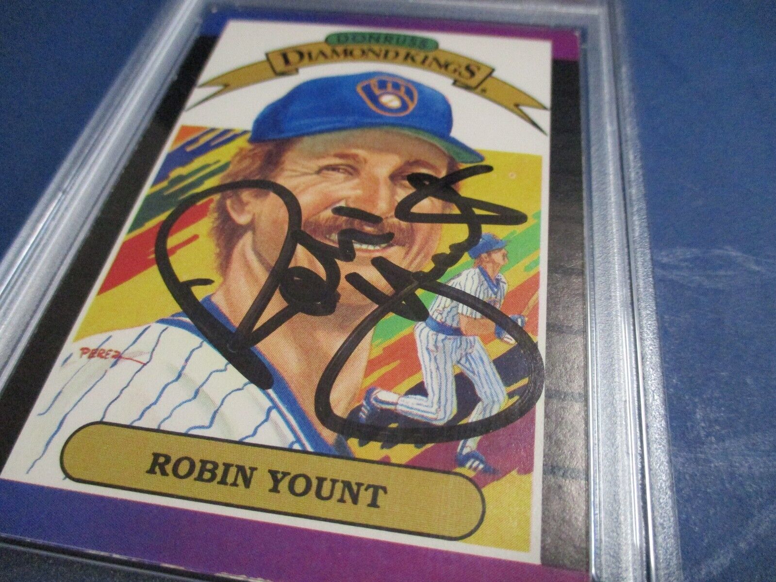 Robin Yount Autographed Signed 1988 Donruss Diamond King PSA Slab #84341321