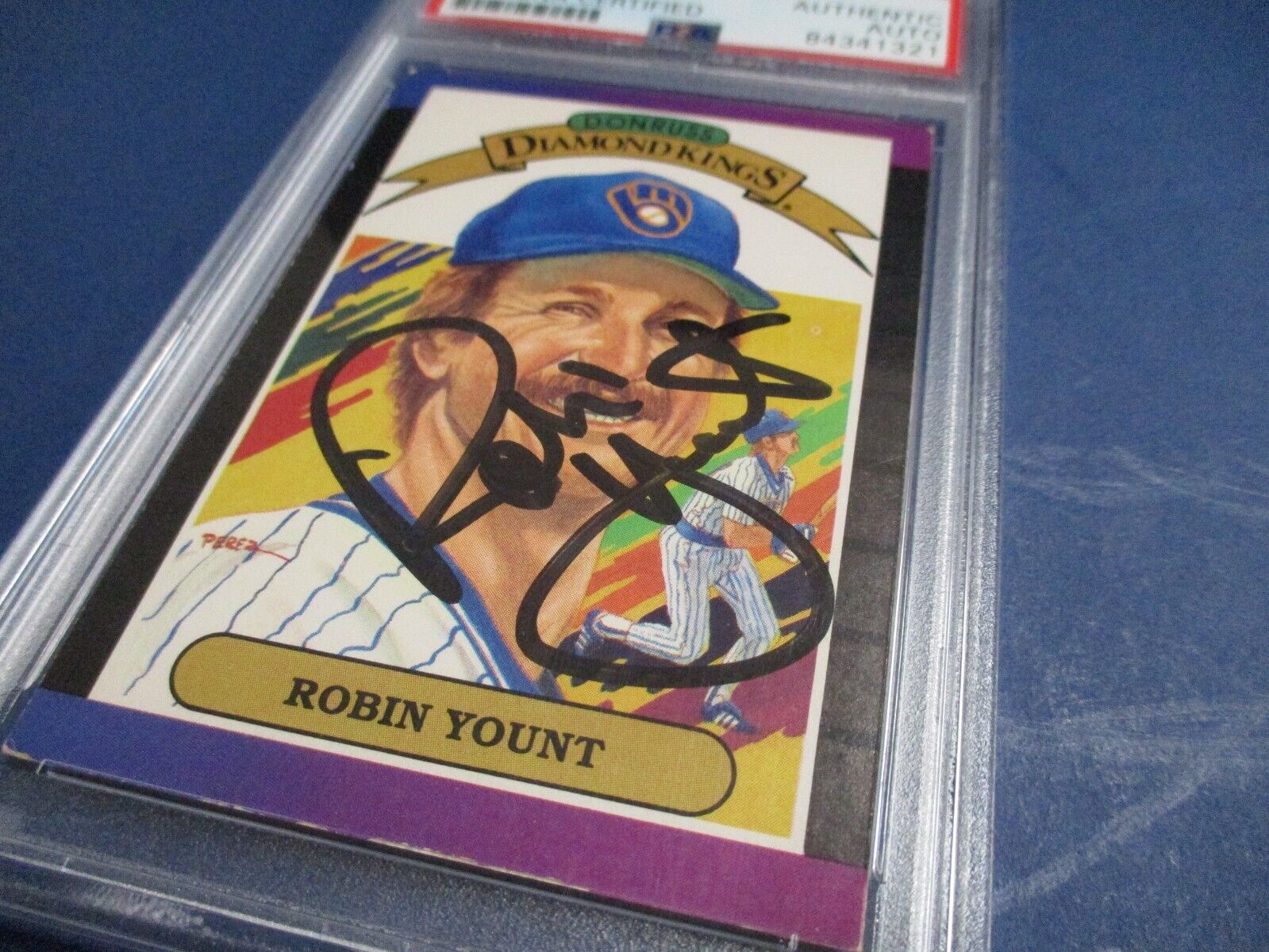 Robin Yount Autographed Signed 1988 Donruss Diamond King PSA Slab #84341321