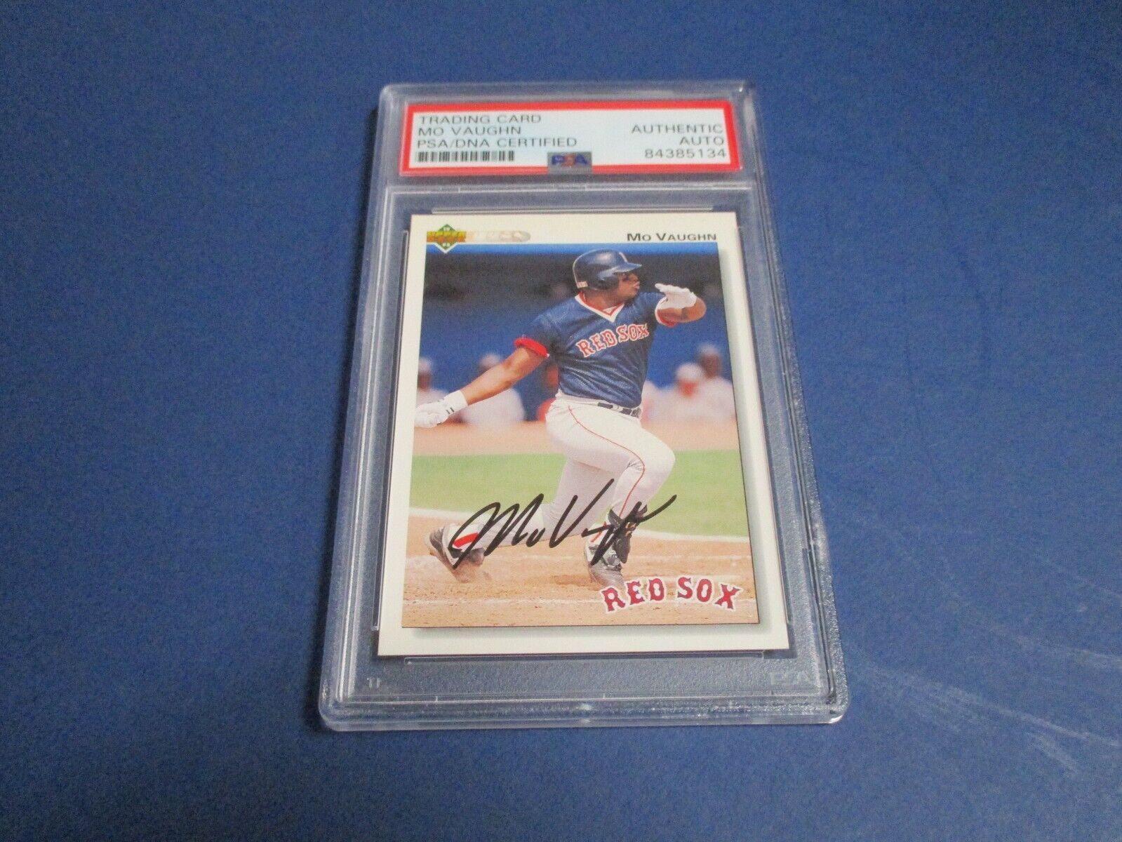 Mo Vaughn Red Sox Autographed Signed 1992 UD Card #445 PSA Slab #84385134