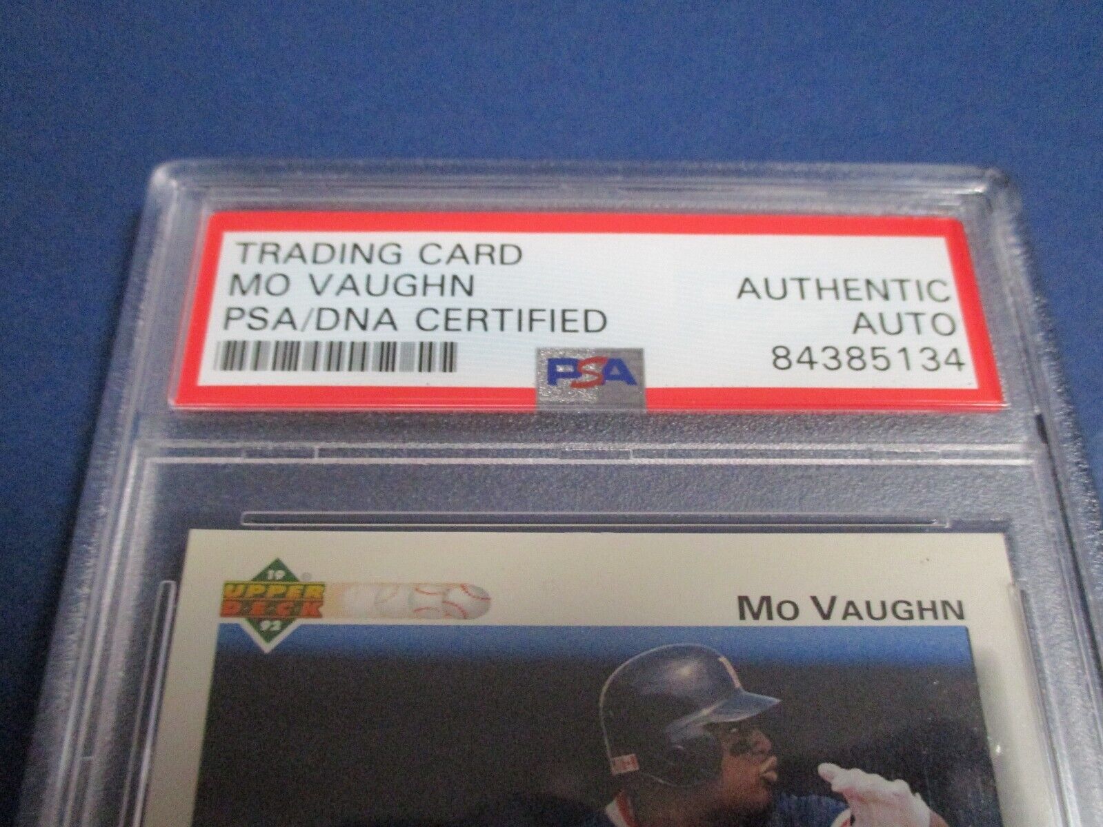 Mo Vaughn Red Sox Autographed Signed 1992 UD Card #445 PSA Slab #84385134