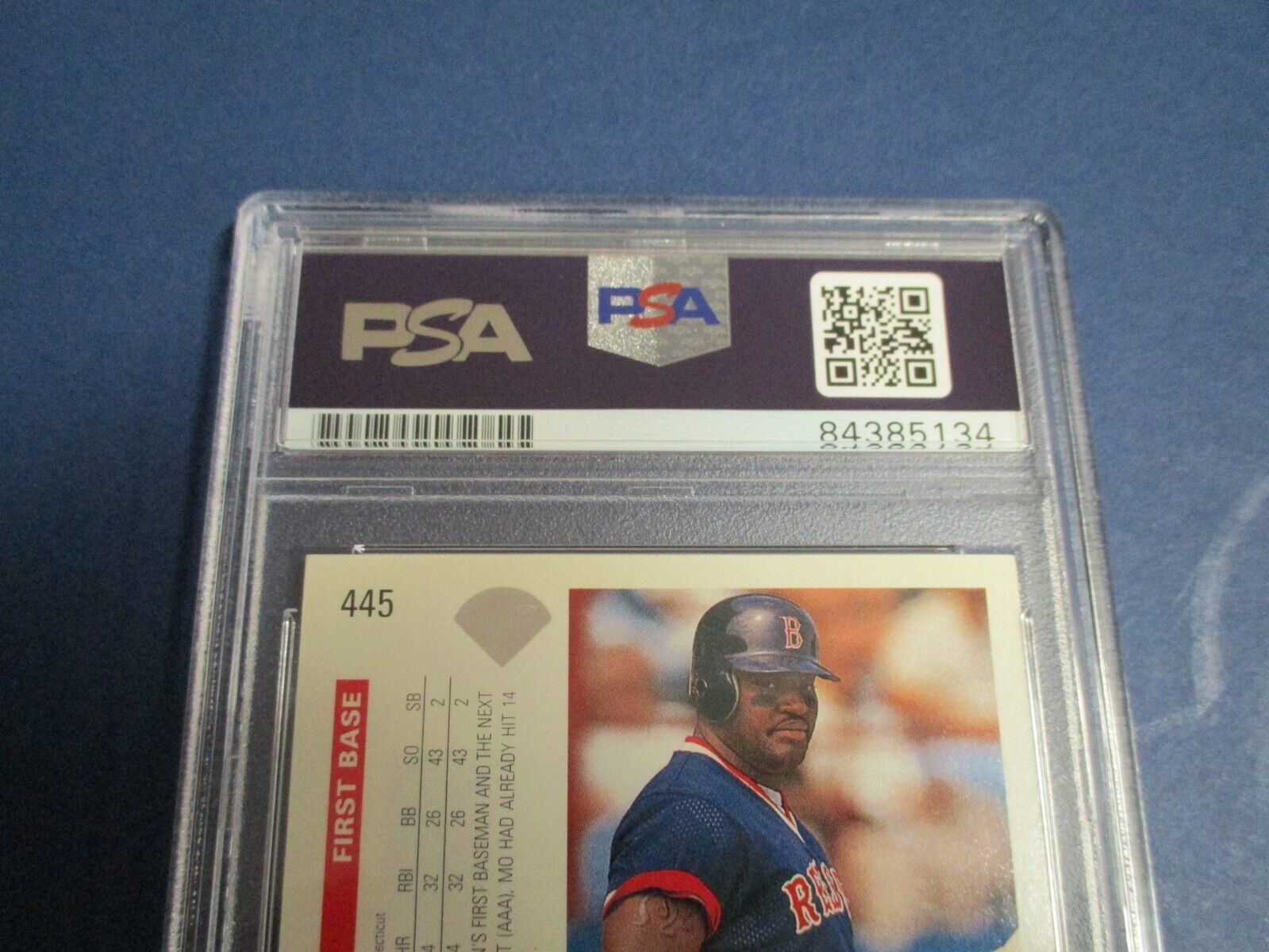 Mo Vaughn Red Sox Autographed Signed 1992 UD Card #445 PSA Slab #84385134