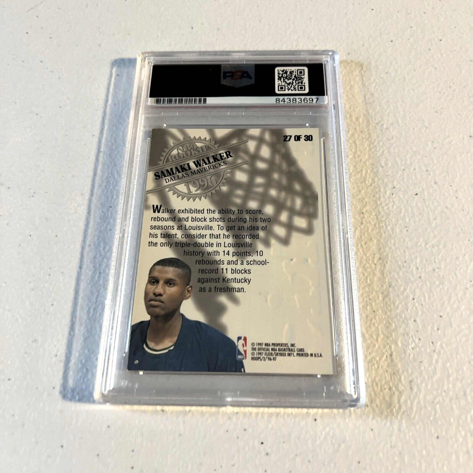 Samaki Walker Autographed Signed 1997 Fleer Skybox RK Card #27/30 PSA Auth Slab