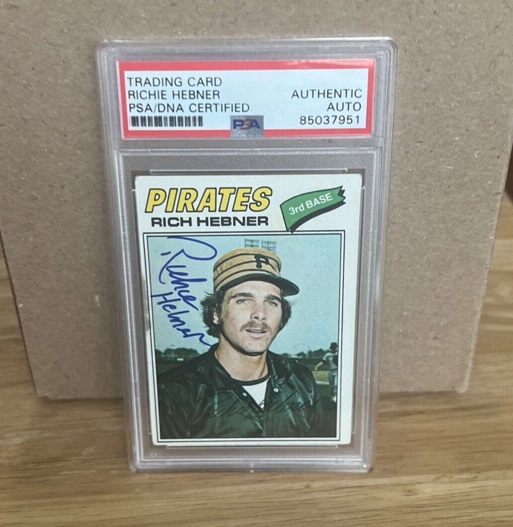 Richie Hebner Pirates Autographed Signed 1977 Topps Card #167 PSA Auth. Slab