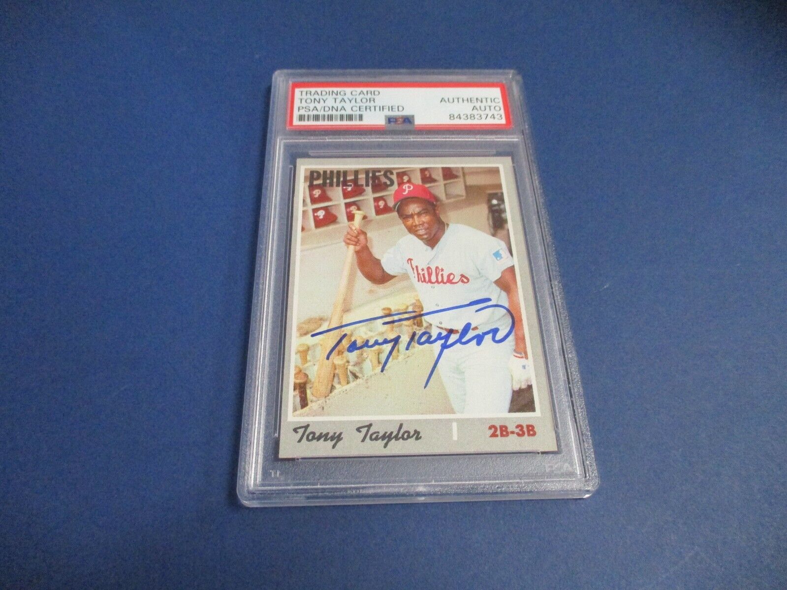 Tony Taylor Phillies Autographed Signed 1970 Topps Card #324 PSA Slab