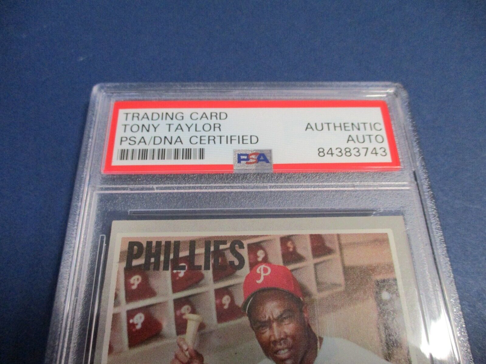 Tony Taylor Phillies Autographed Signed 1970 Topps Card #324 PSA Slab