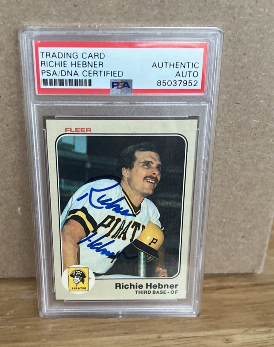 Richie Hebner Pirates Autographed Signed 1983 Fleer Card #307 PSA Auth. Slab