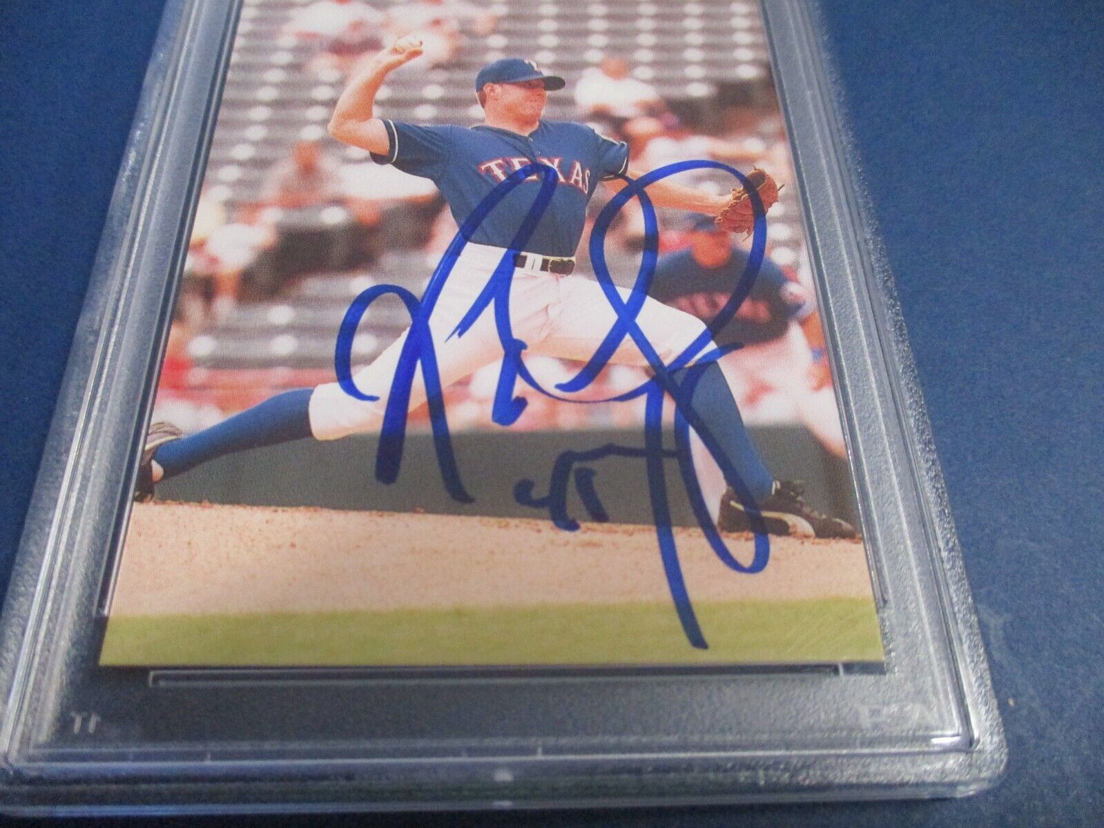 R.A. Dickey Texas Rangers Autographed Signed R.A.'s Self Printed Card PSA Slab