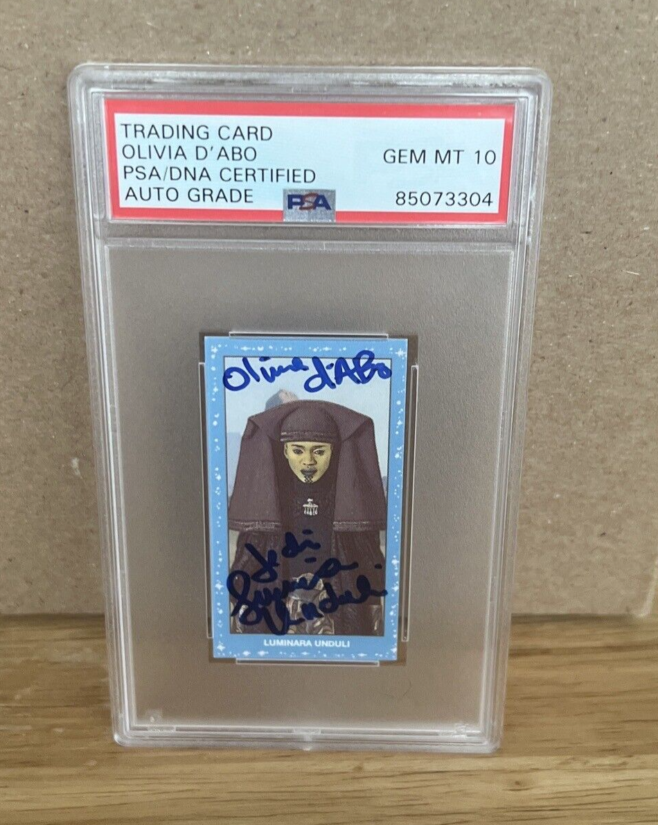 Olivia D'Abo Autographed Signed Topps 206 Star Wars Card #30 PSA Slab Auto GM10