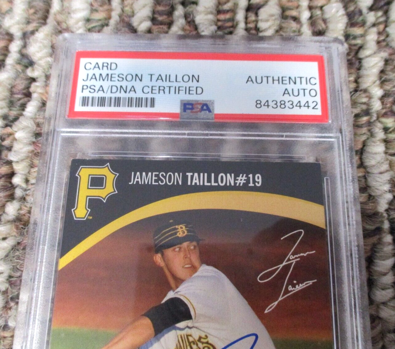 MLB Jameson Taillon Pittsburgh Pirates Autographed Signed PC Card PSA Slab