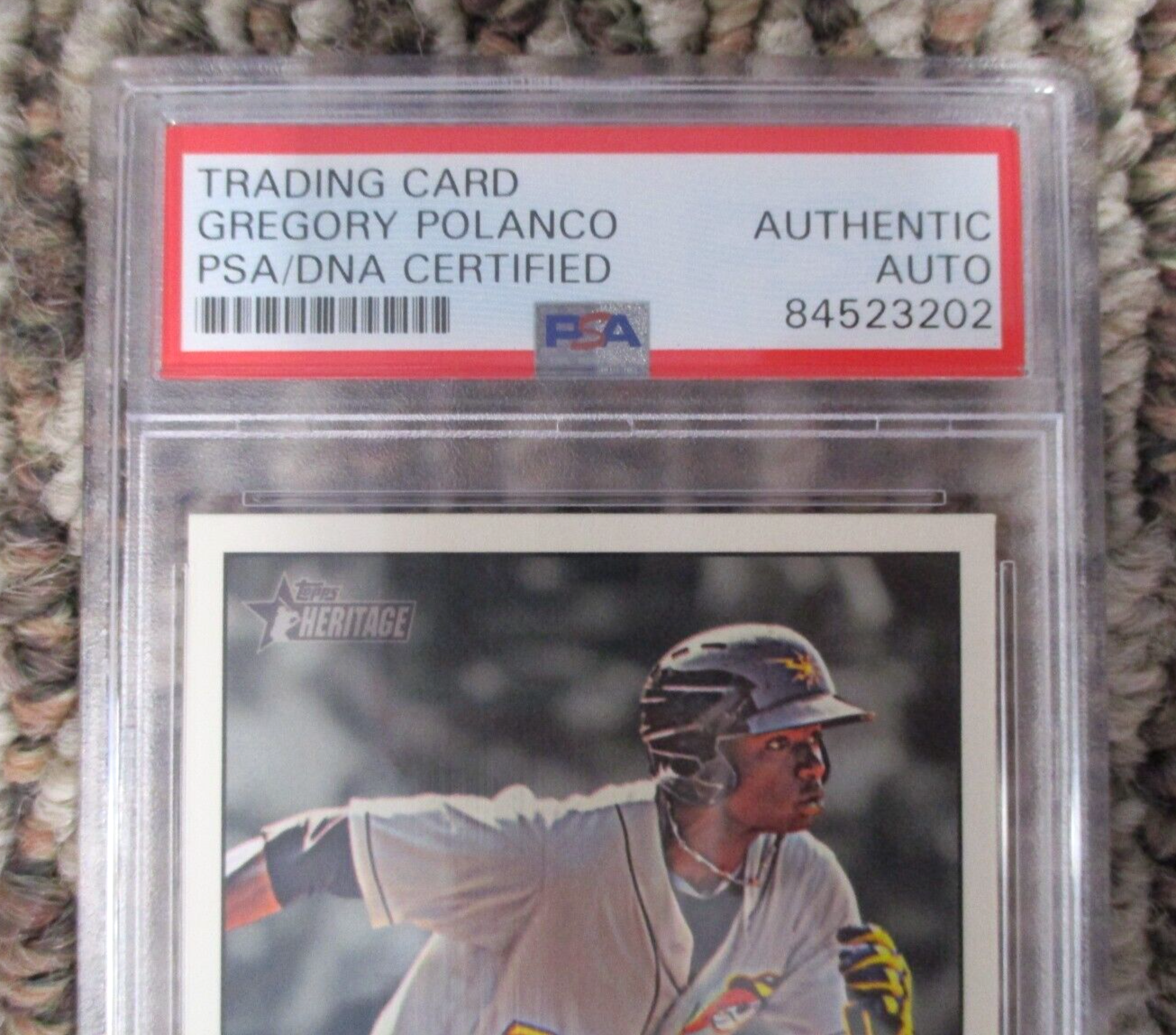 MLB Gregory Polanco West Virginia Power Autographed Signed Topps Card PSA Slab 2