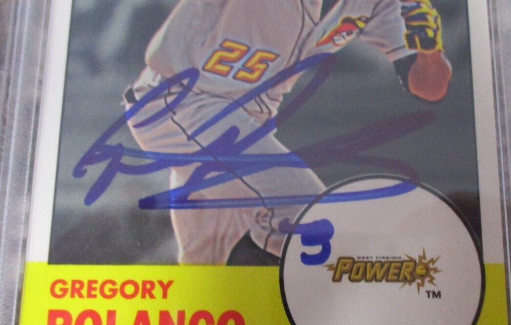 MLB Gregory Polanco West Virginia Power Autographed Signed Topps Card PSA Slab 2