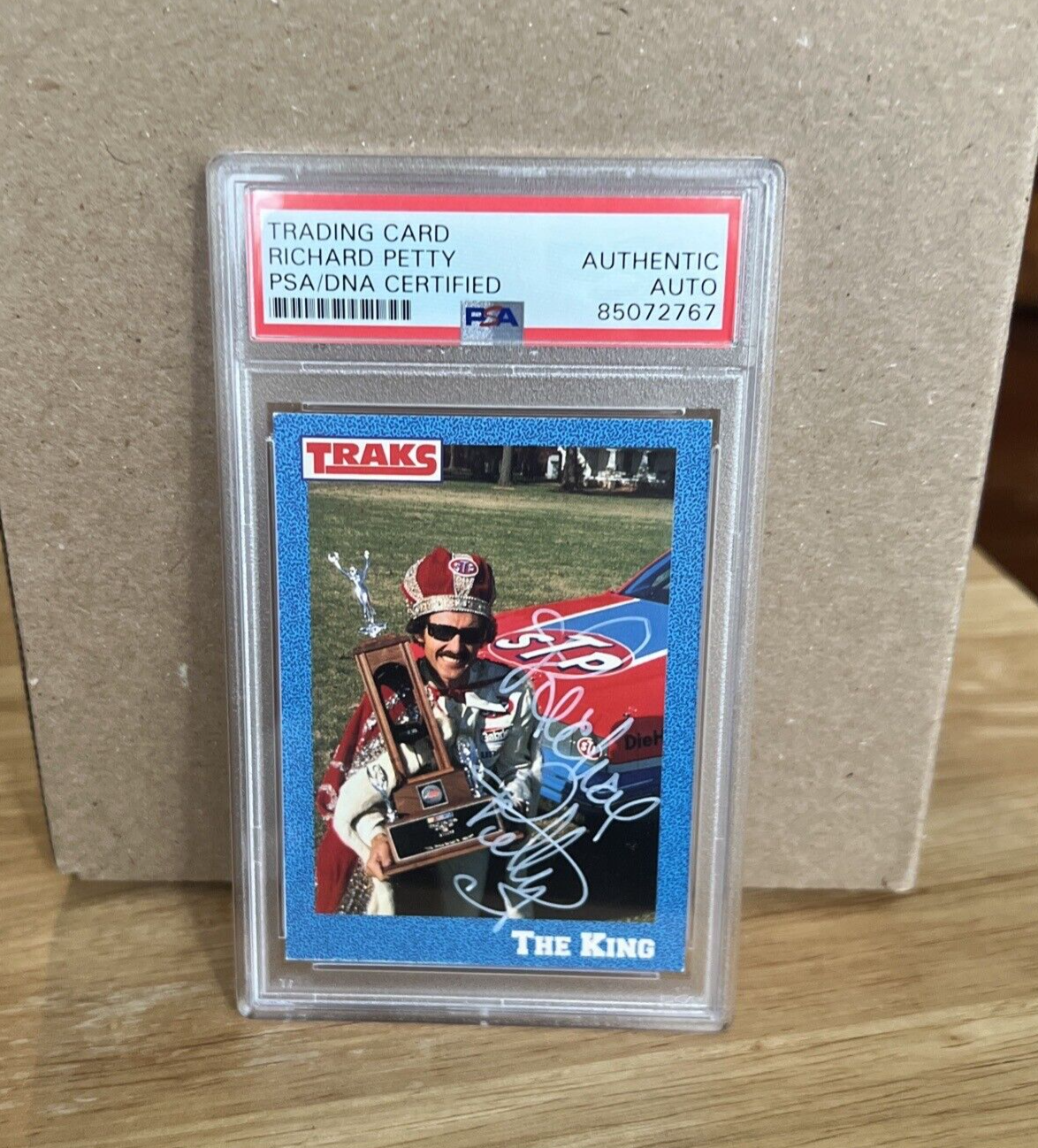 Richard Petty Autographed Signed 1991 Traks Racing Card TK #19 PSA Auth Slab